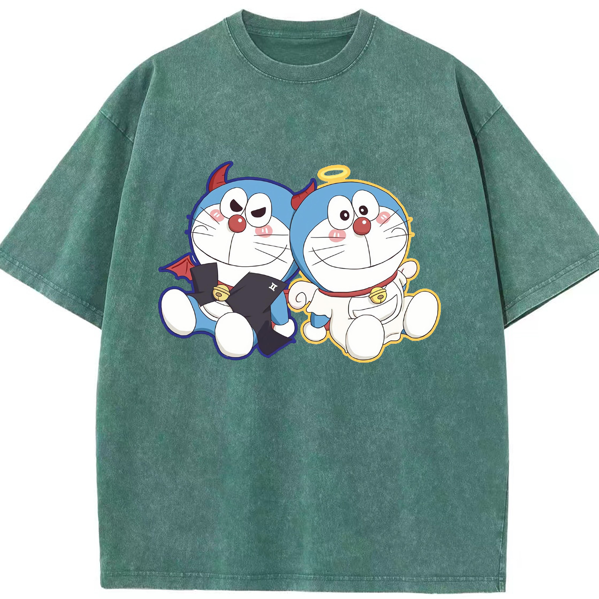 （画像用） ドラえもん Doraemon 綿100% ヴィンテージ風 半袖Tシャツ（フロントプリント）